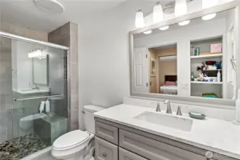 Master Bath with tile shower, upgrades.