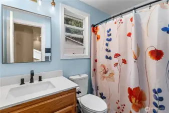 Guest bath is a full bath.