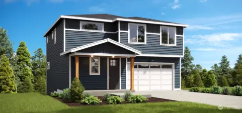 Image is a rendering. Photographs are for illustrative purposes only. Features, finishes, interior/exterior colors, landscaping and floorplan shown may vary from actual homes built