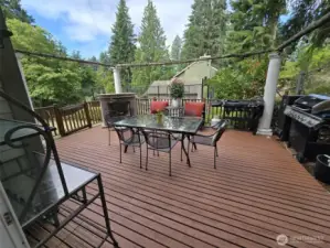 Freshly stained deck off of the formal dining room.