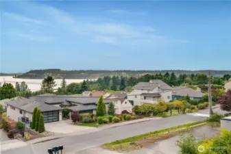 Point Fosdick in Gig Harbor in the view to the right with Fox Island to the left.