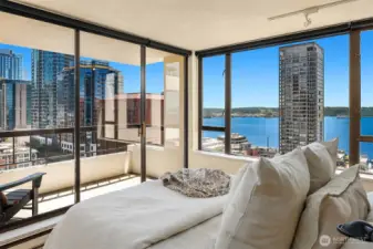 Lay in bed and take in the view