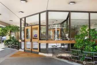 Main building entrance at 3rd and Blanchard