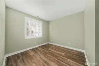 Spacious and private second bedroom also with Plantation shutters.
