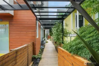 Covered breezeway to the unit.