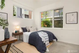 Light and bright bedroom on the main level.