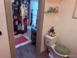 isolated tub and shower