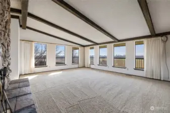 Main Level Living Room with Views of the Blue Mountains.