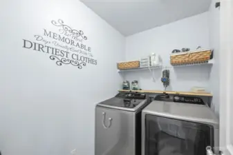Convenient upstairs laundry