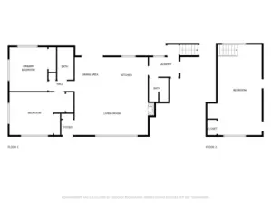 Floor plan. Double garage located below the loft bedroom