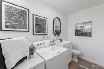 Laundry Room in lower level with 1/2 bath