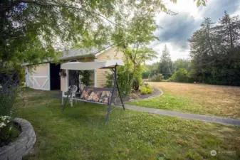 garage and wood shed