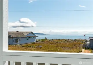 Looking out from the upstairs deck.