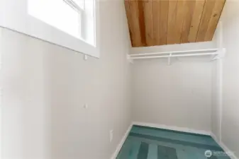 Upstairs closet is also spacious.