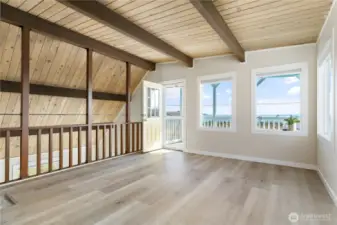 Pine ceilings continue throughout the whole house.  Very nice and warm