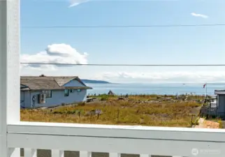 Looking out from the upstairs deck.
