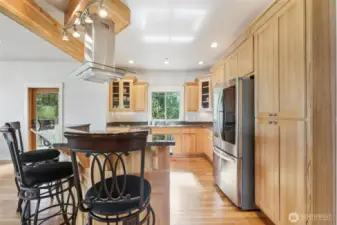 Beautiful cabinetry in the open concept kitchen.