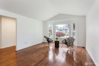 Large Living Room with Bay Window.