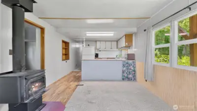 The family room is generously sized.
