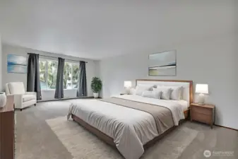 Virtual Staging  Large primary suite on the second floor.