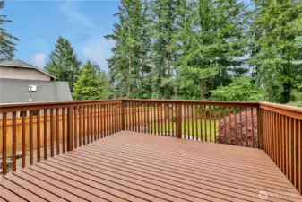 The deck offers serenity and peace.