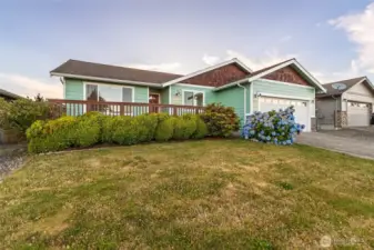 Large front yard area