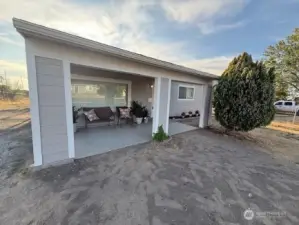 Notice the modern, updated look that this front entry gives out to visitors