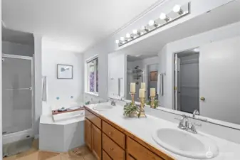 Primary bath with soaking tub