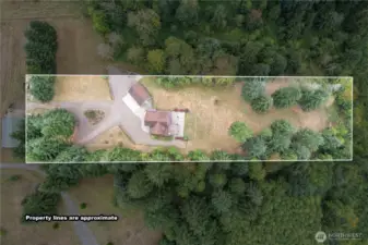 Perfectly laid out with enough room to roam, enough seclusion, and the opportunity for growth!  (Property lines on this photo are approximate, but are believed to be really close)