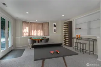 This basement is designed and built with fun and entertainment in mind, offering a space perfect for relaxation and enjoyment for everyone.