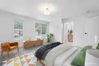 Virtually Staged Primary Suite