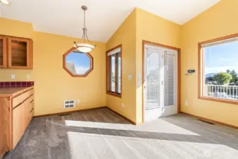 Dining area and door to the upper deck.