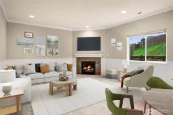virtually staged family room