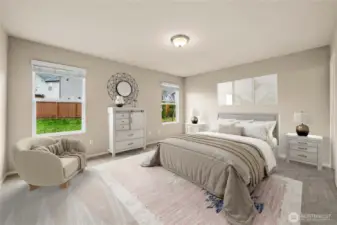 virtually staged primary suite