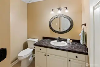 Powder room in the lower level