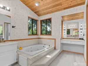 Large soaking tub