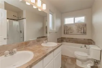 Five piece primary bathroom