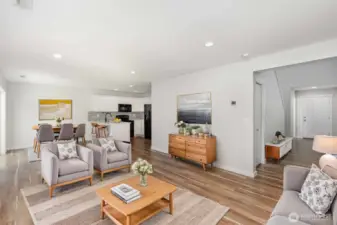 Virtually staged living area