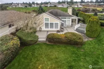 A bit of an aerial view of the back of the house.