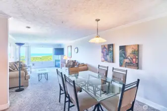 Dining and living area, with VIEWS.