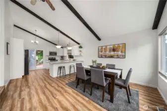 New wood plank flooring thruout