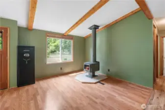Safe can stay if you would like it!  Wood stove will keep you warm no matter the weather.
