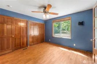 Primary bedroom also includes dual closets