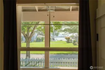 View to lake from secondary bedroom on main