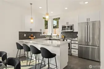 Kitchen is equipped with Bosch Appliances.