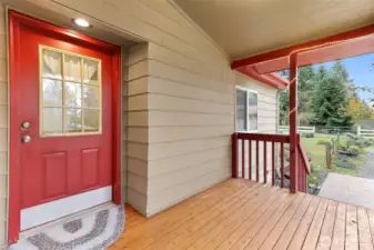 Lovely covered porch to keep you dry on those wet pacific northwest days.