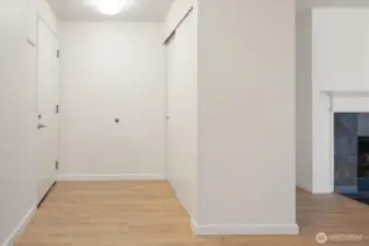 The large front entry and closet allows for plenty of storage.