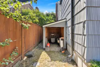 Covered Storage on side of home