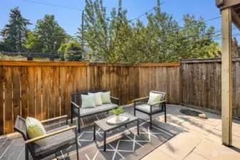 Beautiful, fully fenced, south-facing backyard