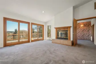 Living Room w/French Doors to Viewing Deck